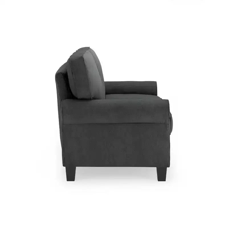 Divanetto / divano a 2 posti imbottito beige chiaro / antracite / grigio