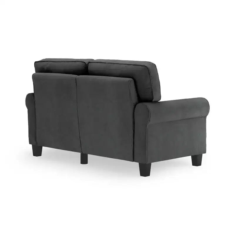 Divanetto / divano a 2 posti imbottito beige chiaro / antracite / grigio