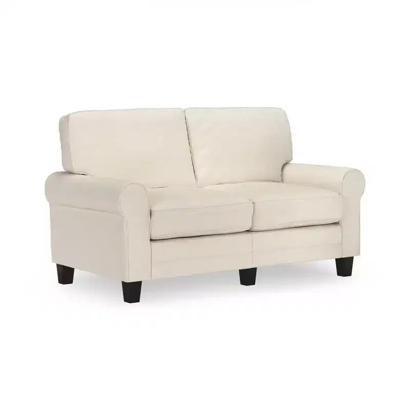 Divanetto / divano a 2 posti imbottito beige chiaro / antracite / grigio