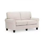 Divanetto / divano a 2 posti imbottito beige chiaro / antracite / grigio