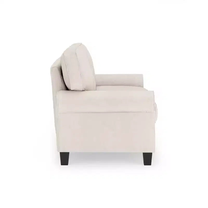 Divanetto / divano a 2 posti imbottito beige chiaro / antracite / grigio
