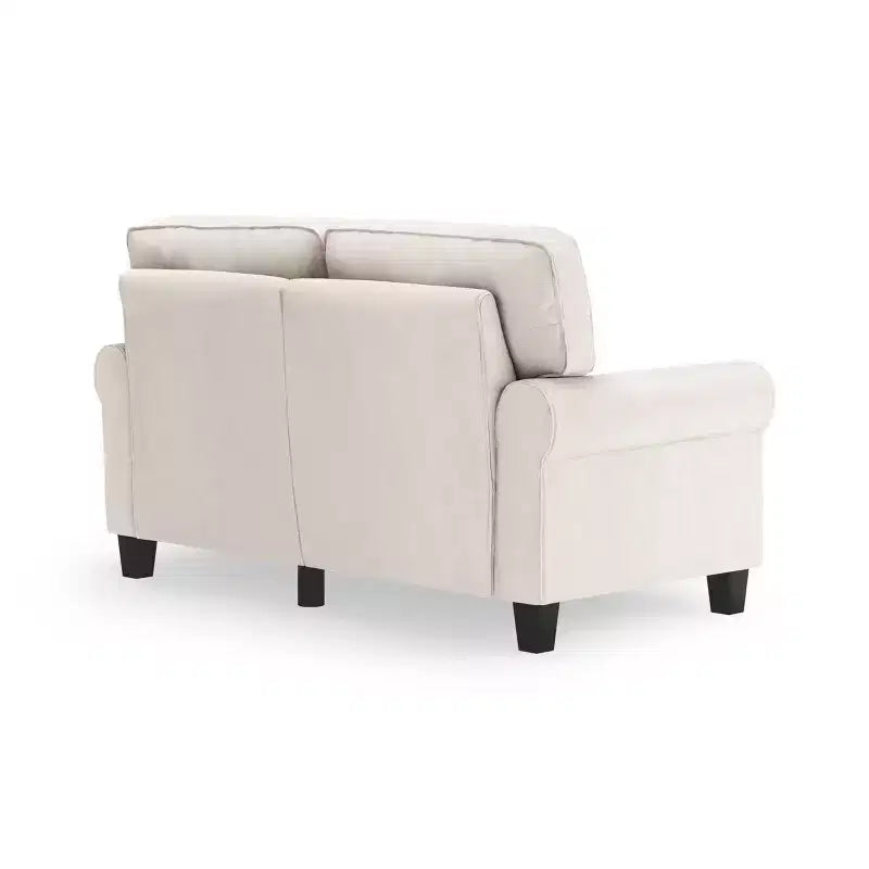 Divanetto / divano a 2 posti imbottito beige chiaro / antracite / grigio