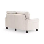 Divanetto / divano a 2 posti imbottito beige chiaro / antracite / grigio