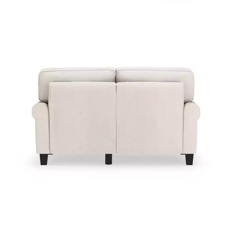Divanetto / divano a 2 posti imbottito beige chiaro / antracite / grigio