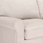 Divanetto / divano a 2 posti imbottito beige chiaro / antracite / grigio