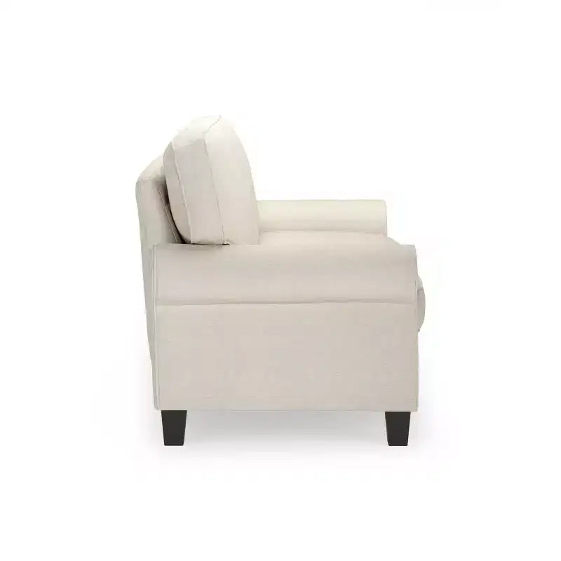 Divanetto / divano a 2 posti imbottito beige chiaro / antracite / grigio