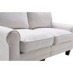 Divanetto / divano a 2 posti imbottito beige chiaro / antracite / grigio