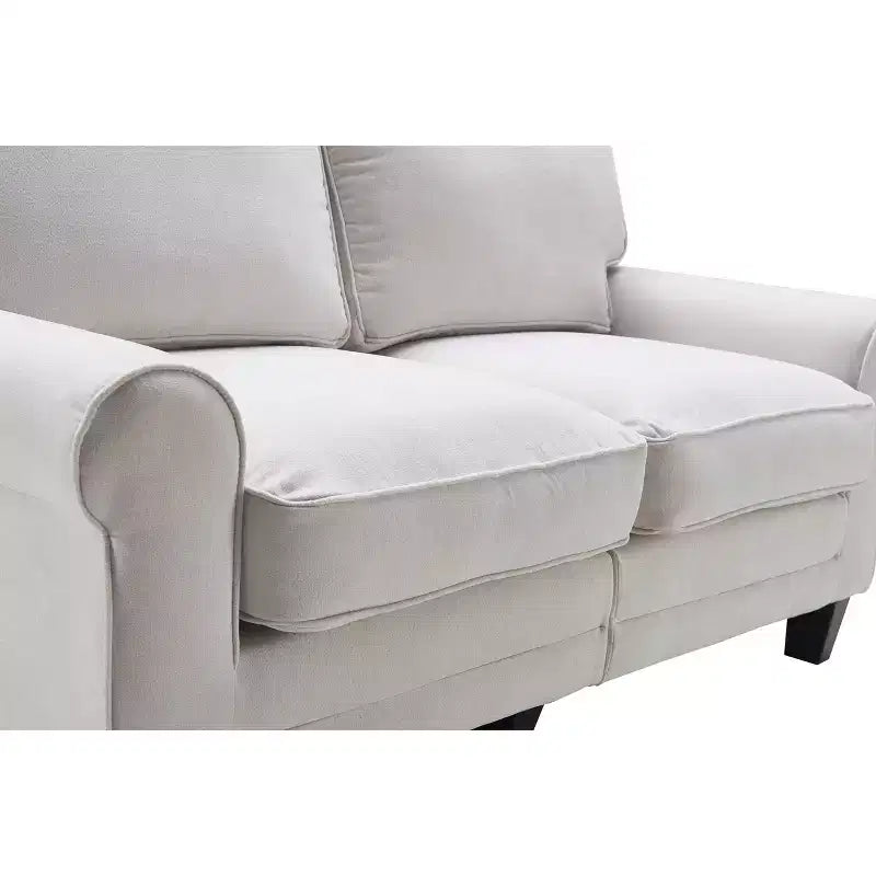 Divanetto / divano a 2 posti imbottito beige chiaro / antracite / grigio