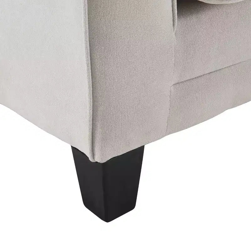 Divanetto / divano a 2 posti imbottito beige chiaro / antracite / grigio