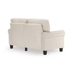 Divanetto / divano a 2 posti imbottito beige chiaro / antracite / grigio