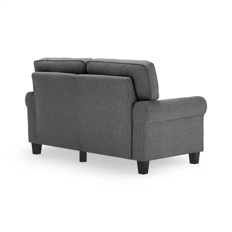 Divanetto / divano a 2 posti imbottito beige chiaro / antracite / grigio