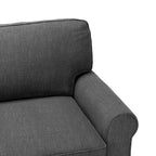 Divanetto / divano a 2 posti imbottito beige chiaro / antracite / grigio