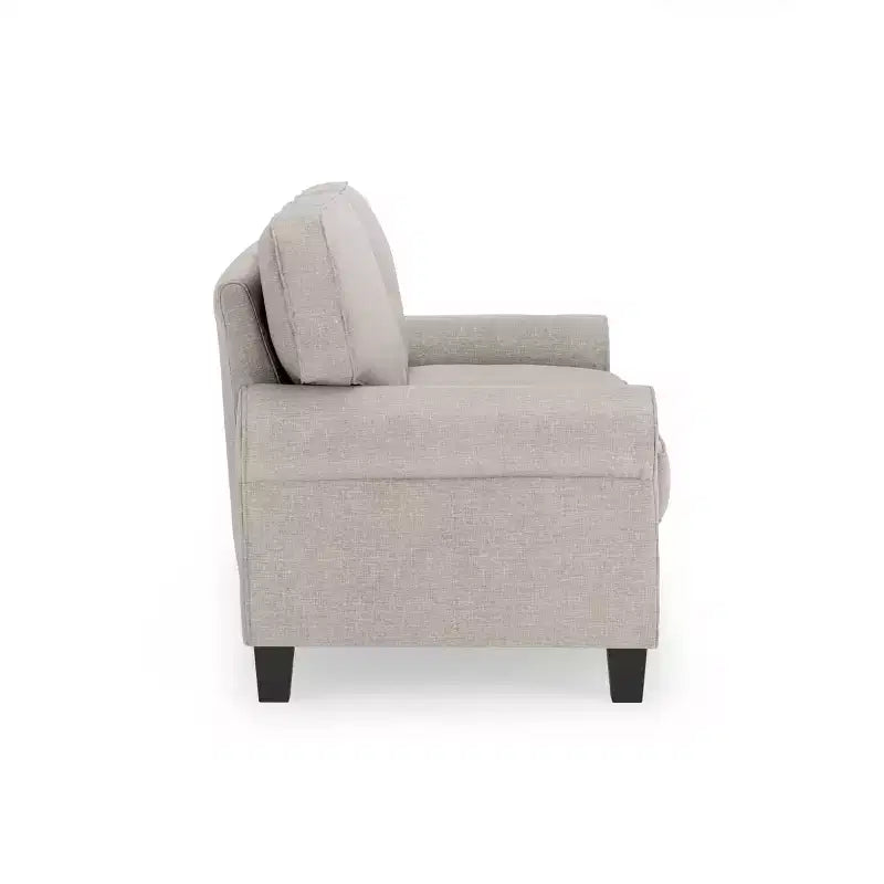 Divanetto / divano a 2 posti imbottito beige chiaro / antracite / grigio