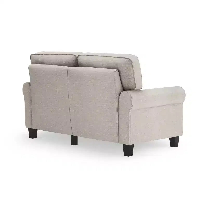 Divanetto / divano a 2 posti imbottito beige chiaro / antracite / grigio