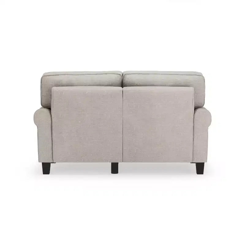 Divanetto / divano a 2 posti imbottito beige chiaro / antracite / grigio