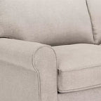 Divanetto / divano a 2 posti imbottito beige chiaro / antracite / grigio