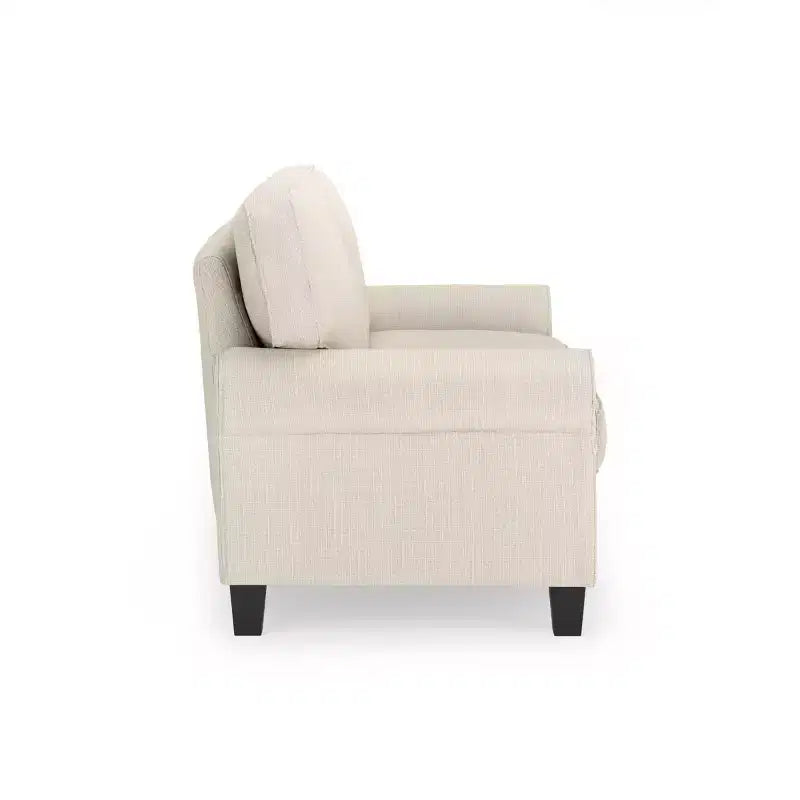 Divanetto / divano a 2 posti imbottito beige chiaro / antracite / grigio