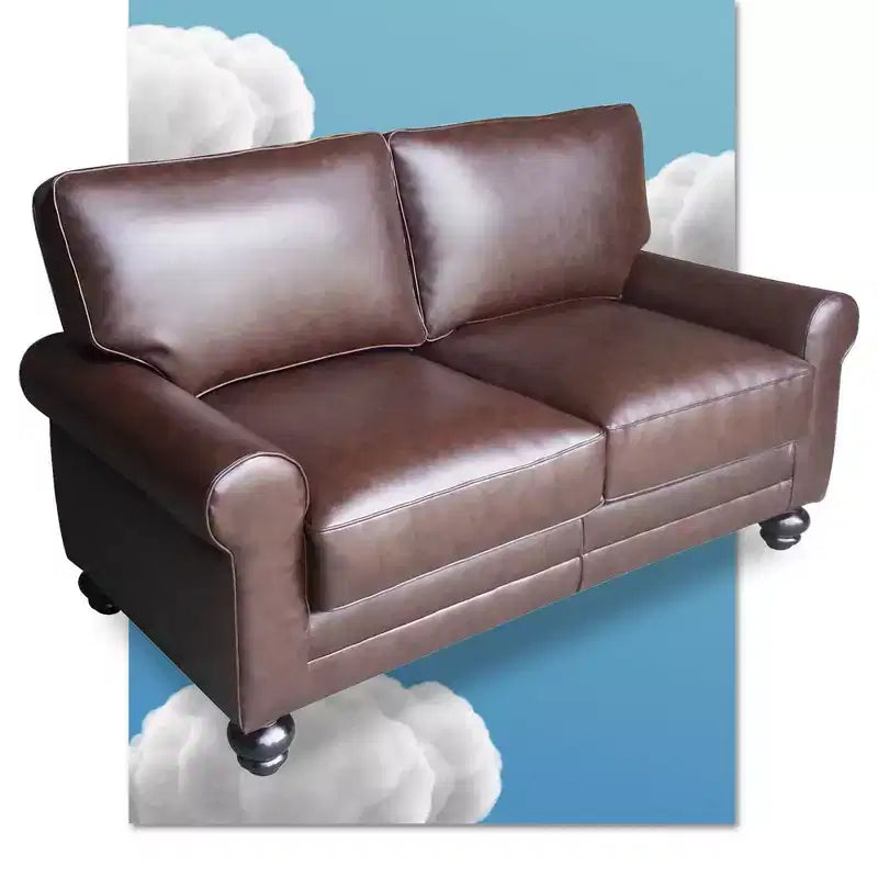 Divanetto / divano a 2 posti imbottito beige chiaro / antracite / grigio