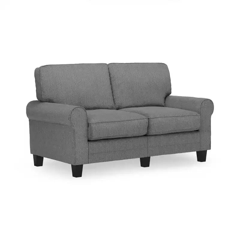 Divanetto / divano a 2 posti imbottito beige chiaro / antracite / grigio