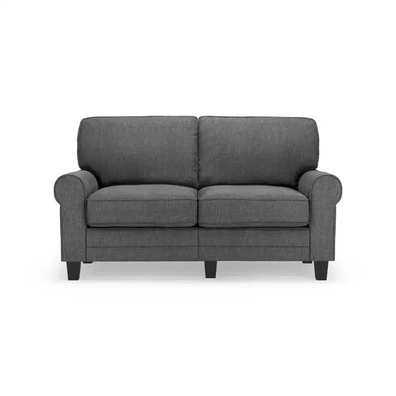 Divanetto / divano a 2 posti imbottito beige chiaro / antracite / grigio