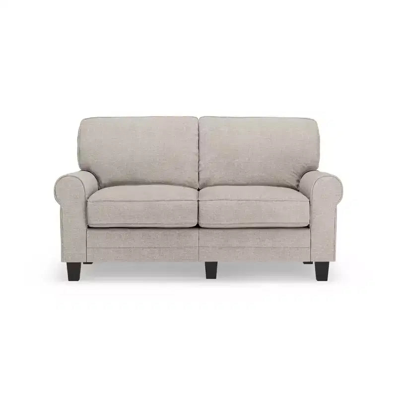 Divanetto / divano a 2 posti imbottito beige chiaro / antracite / grigio