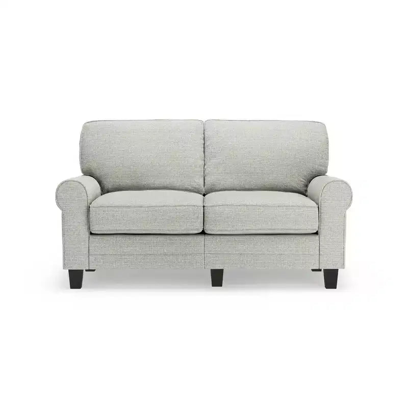 Divanetto / divano a 2 posti imbottito beige chiaro / antracite / grigio