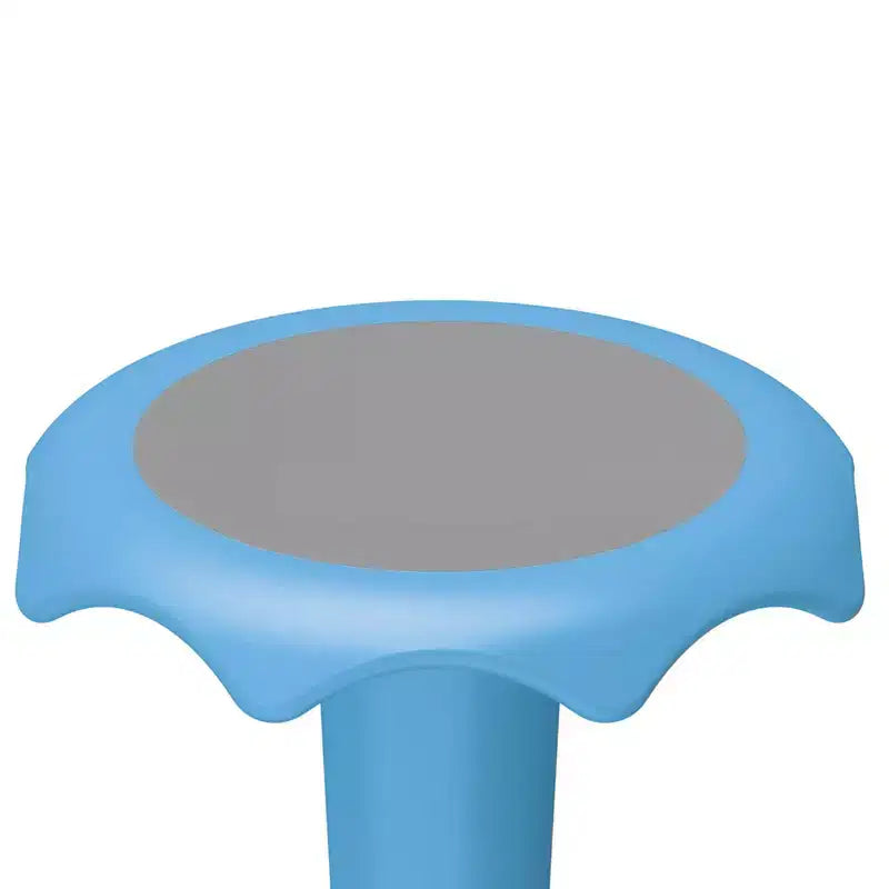 Sgabello oscillante azzurro, altezza fissa, seduta singola