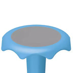 Sgabello oscillante azzurro, altezza fissa, seduta singola