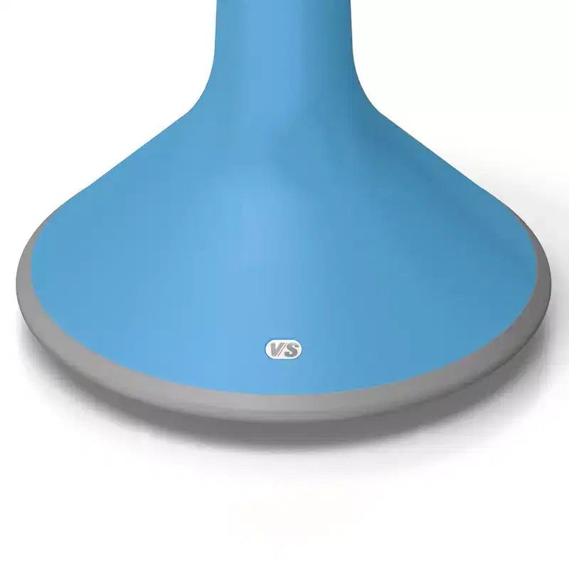 Sgabello oscillante azzurro, altezza fissa, seduta singola
