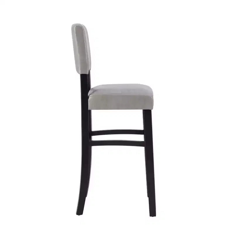 Sgabello da bar imbottito – Espresso / Grigio / Rosso, Senza braccioli con schienale, 1 posto