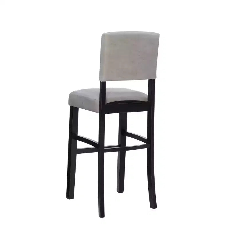 Sgabello da bar imbottito – Espresso / Grigio / Rosso, Senza braccioli con schienale, 1 posto