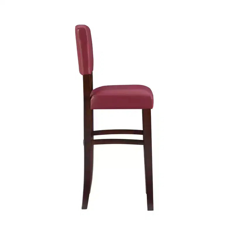 Sgabello da bar imbottito – Espresso / Grigio / Rosso, Senza braccioli con schienale, 1 posto