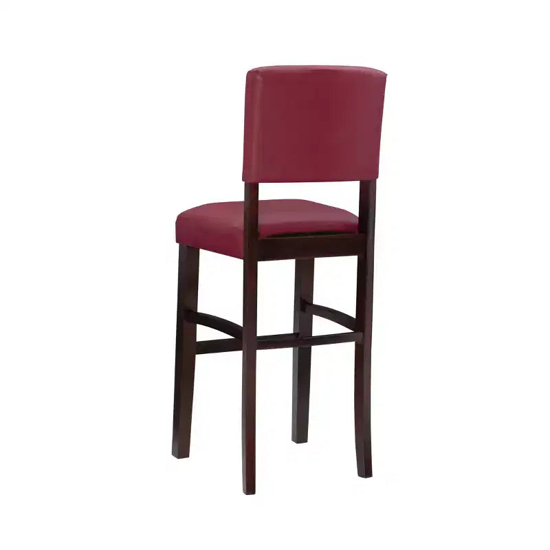 Sgabello da bar imbottito – Espresso / Grigio / Rosso, Senza braccioli con schienale, 1 posto