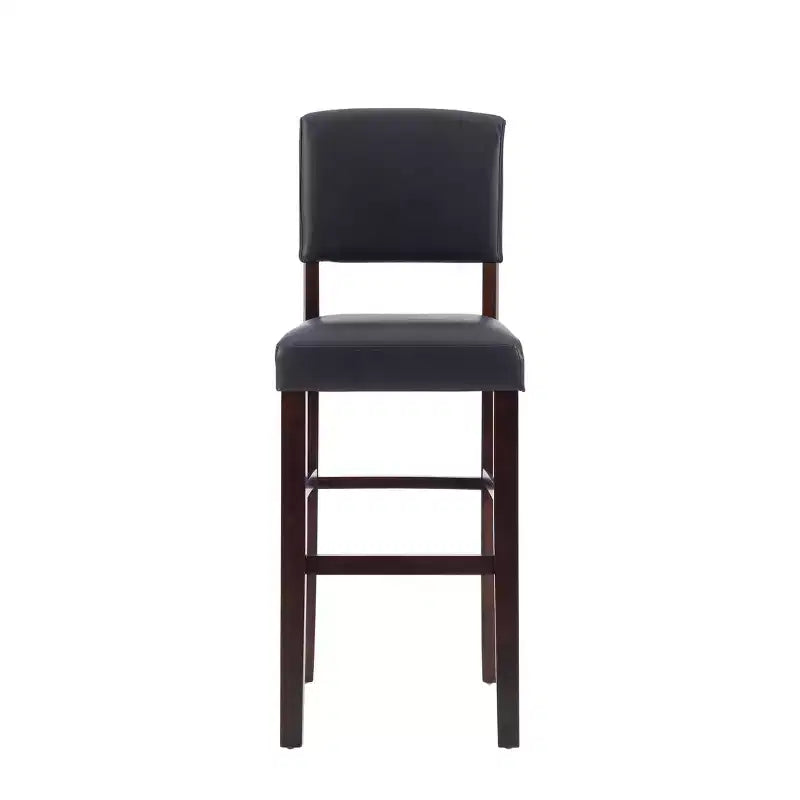 Sgabello da bar imbottito – Espresso / Grigio / Rosso, Senza braccioli con schienale, 1 posto