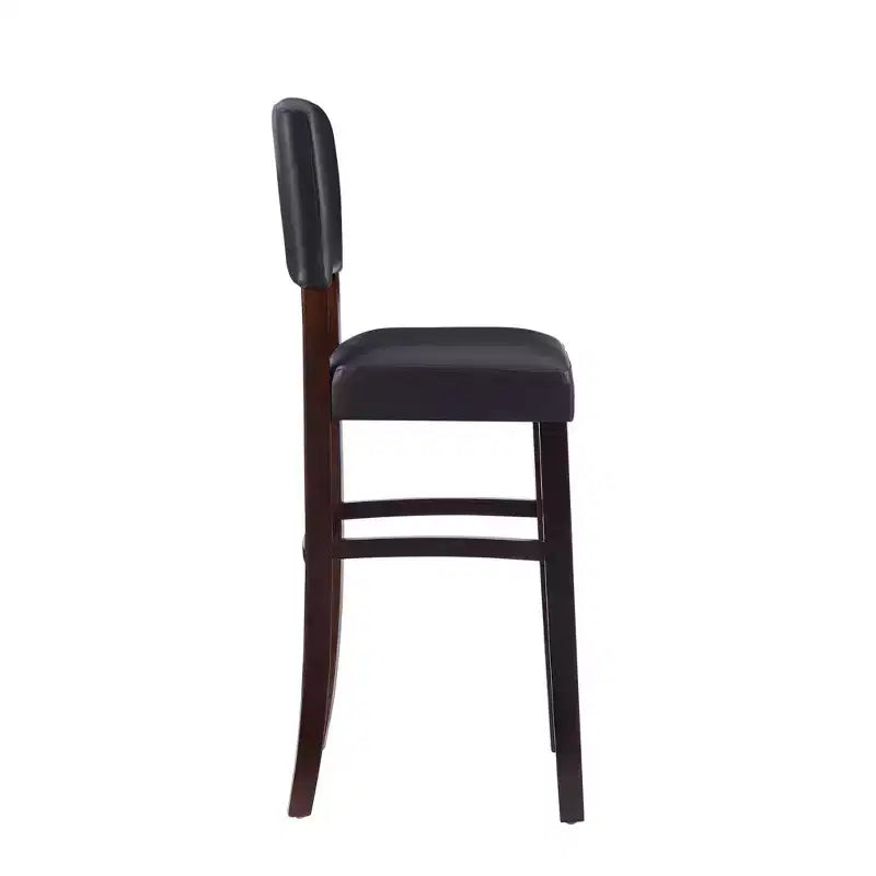 Sgabello da bar imbottito – Espresso / Grigio / Rosso, Senza braccioli con schienale, 1 posto