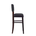 Sgabello da bar imbottito – Espresso / Grigio / Rosso, Senza braccioli con schienale, 1 posto