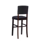 Sgabello da bar imbottito – Espresso / Grigio / Rosso, Senza braccioli con schienale, 1 posto