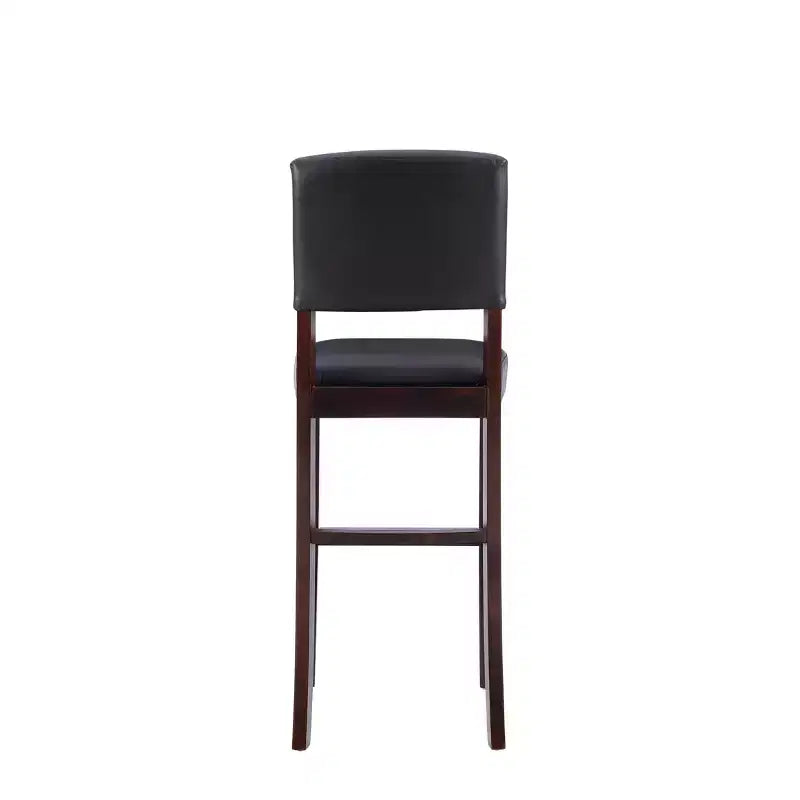 Sgabello da bar imbottito – Espresso / Grigio / Rosso, Senza braccioli con schienale, 1 posto