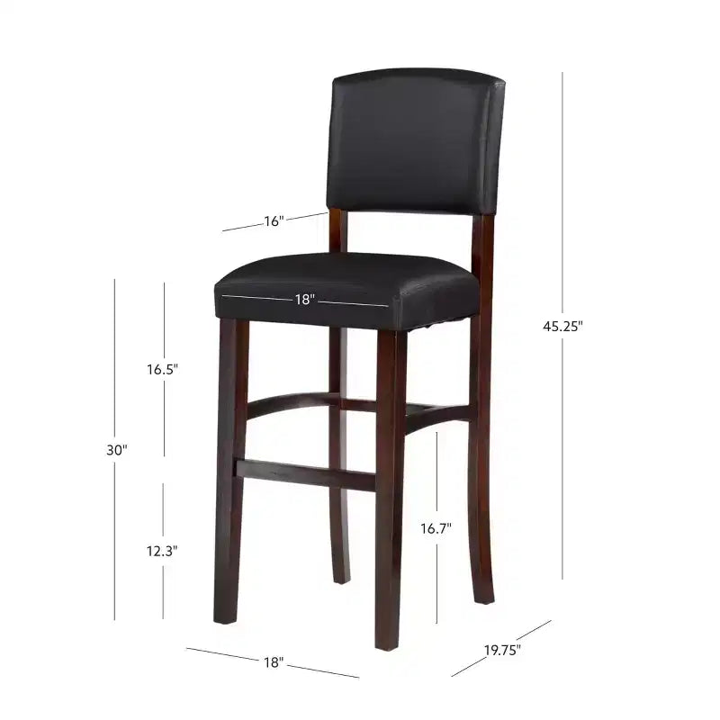 Sgabello da bar imbottito – Espresso / Grigio / Rosso, Senza braccioli con schienale, 1 posto