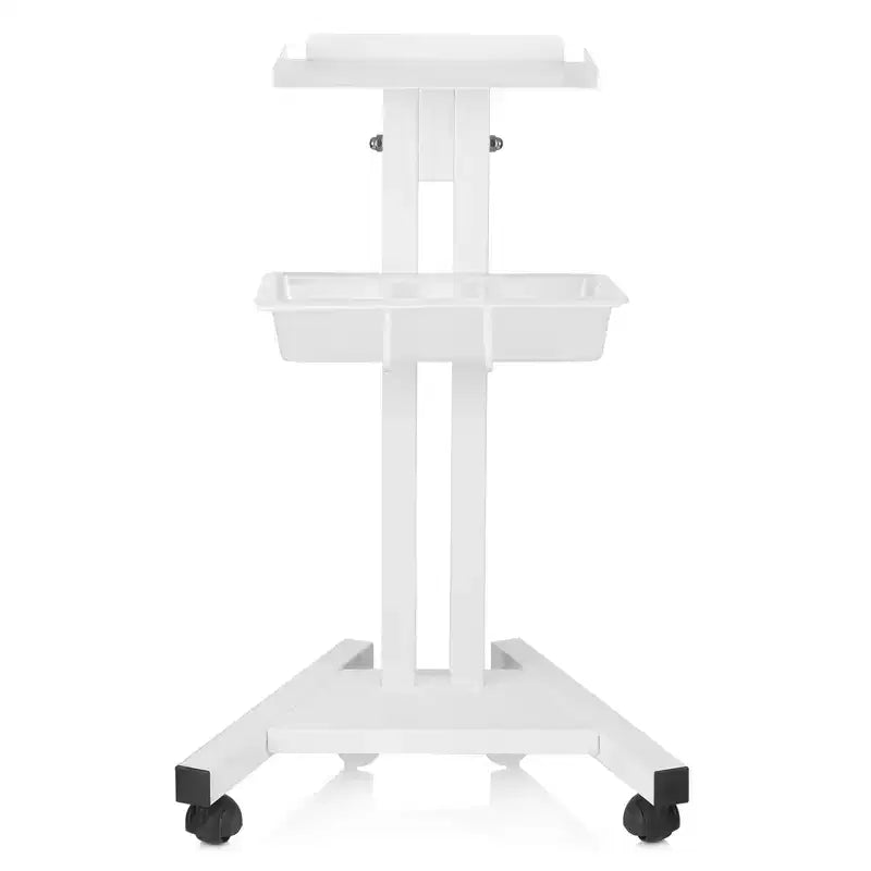 Carrello da salone bianco con ruote, monoutente