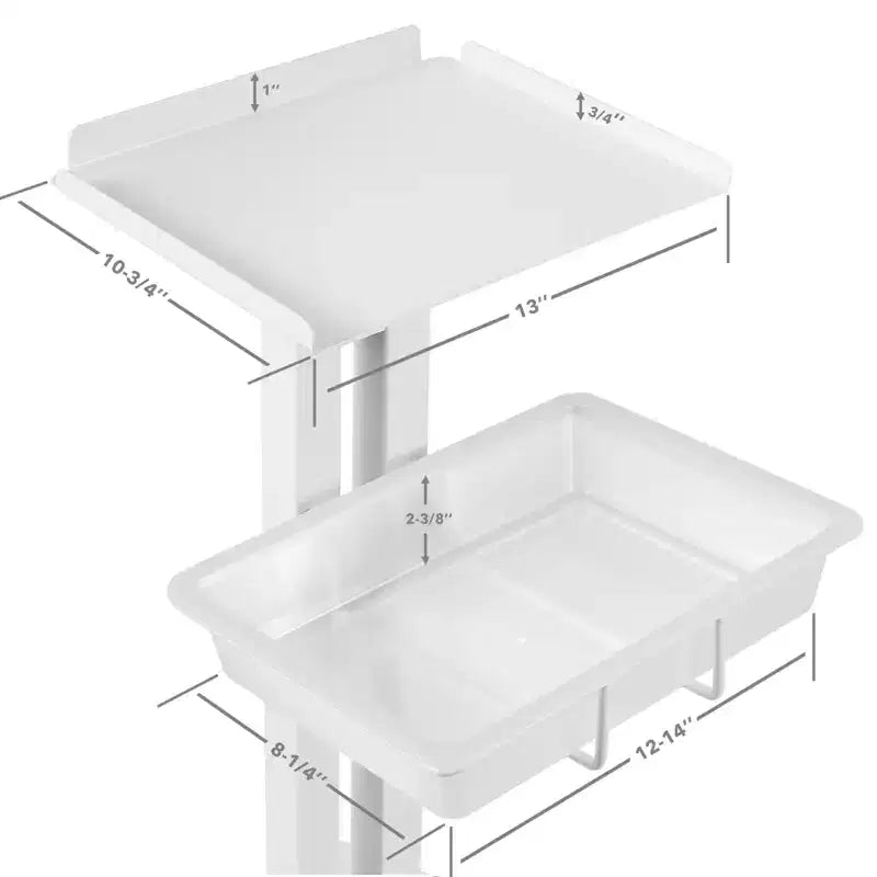 Carrello da salone bianco con ruote, monoutente