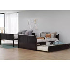 Letto a Castello con Letto Matrimoniale e Rotelle Singole, Espresso/Grigio/Noce/Bianco, Posti Letto 3