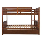 Letto a Castello con Letto Matrimoniale e Rotelle Singole, Espresso/Grigio/Noce/Bianco, Posti Letto 3