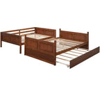 Letto a Castello con Letto Matrimoniale e Rotelle Singole, Espresso/Grigio/Noce/Bianco, Posti Letto 3