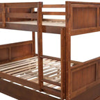 Letto a Castello con Letto Matrimoniale e Rotelle Singole, Espresso/Grigio/Noce/Bianco, Posti Letto 3