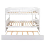 Letto a Castello con Letto Matrimoniale e Rotelle Singole, Espresso/Grigio/Noce/Bianco, Posti Letto 3