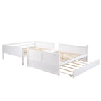 Letto a Castello con Letto Matrimoniale e Rotelle Singole, Espresso/Grigio/Noce/Bianco, Posti Letto 3