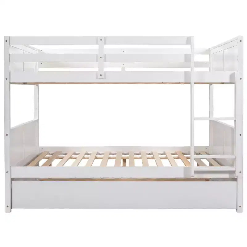 Letto a Castello con Letto Matrimoniale e Rotelle Singole, Espresso/Grigio/Noce/Bianco, Posti Letto 3