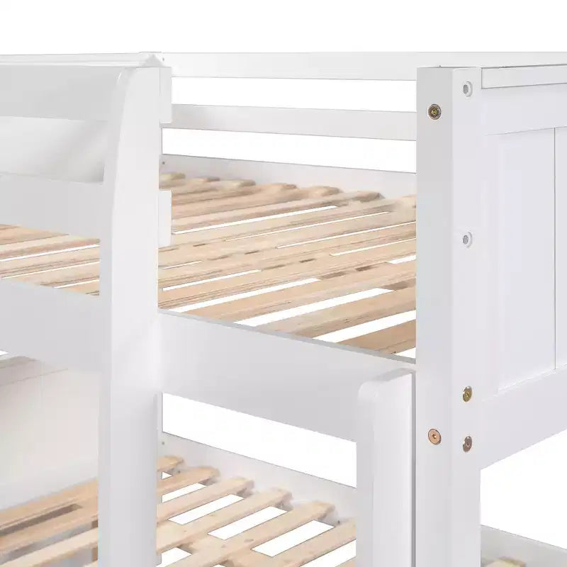 Letto a Castello con Letto Matrimoniale e Rotelle Singole, Espresso/Grigio/Noce/Bianco, Posti Letto 3
