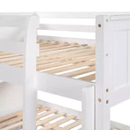 Letto a Castello con Letto Matrimoniale e Rotelle Singole, Espresso/Grigio/Noce/Bianco, Posti Letto 3